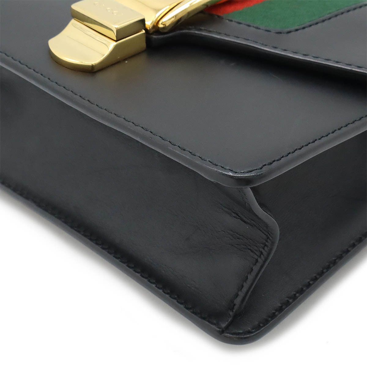 Gucci Gucci Gucci Sylvie Leather Mini Chain Bag Black Leather Crossbody Bag 431666 in Very Good Condition Size ONE SIZE - 3 Thumbnail