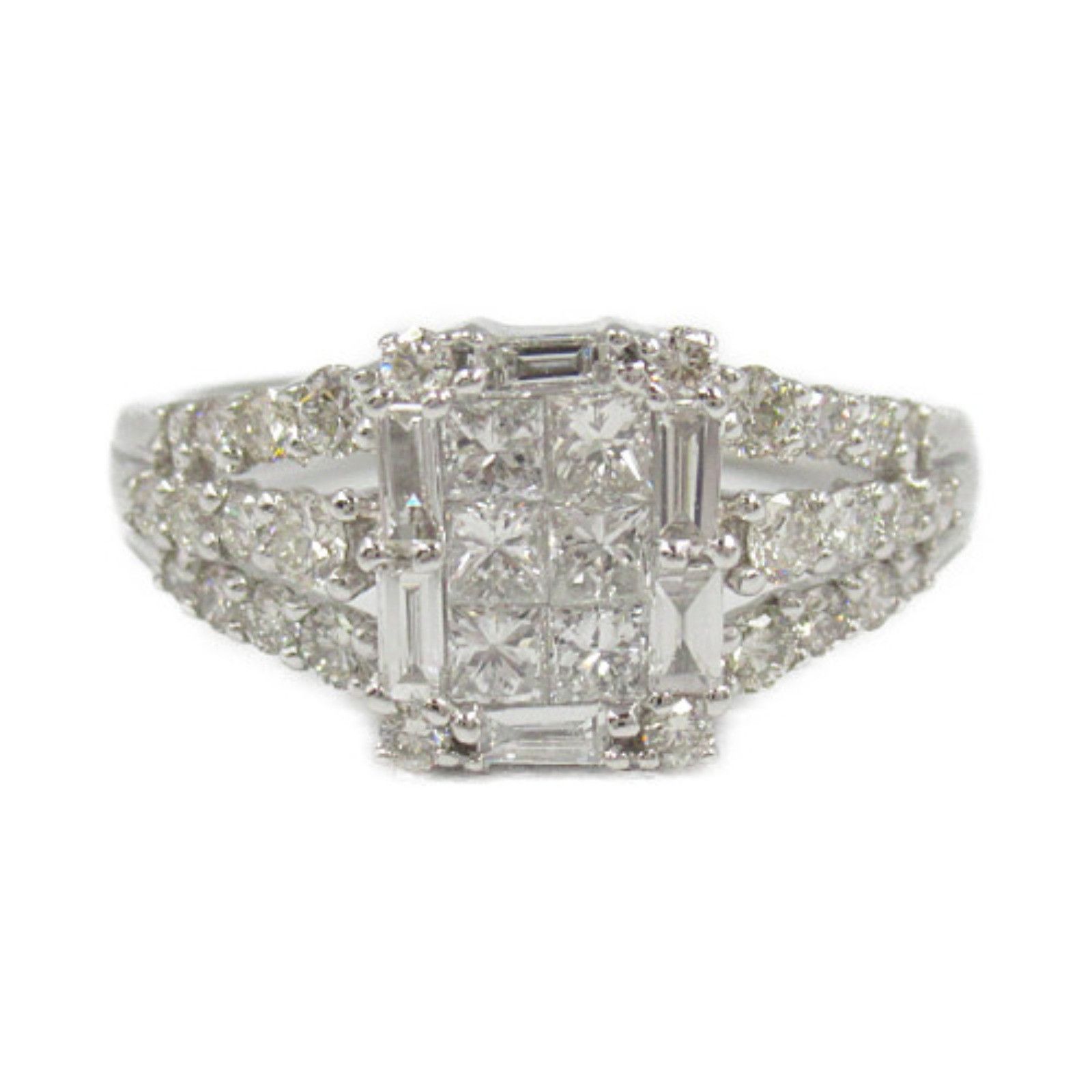 Other Other Platinum Diamond Ring Metal Ring in Great Condition Size ONE SIZE - 2 Thumbnail