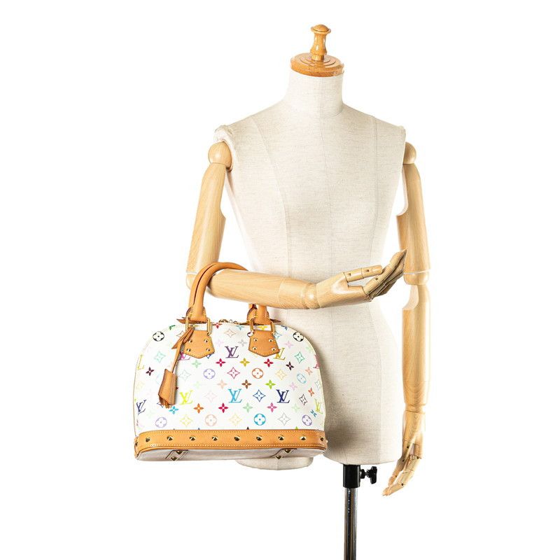 Louis Vuitton Louis Vuitton Louis Vuitton Monogram Alma PM Handbag White Brown Canvas Handbag M40443 in Very Good Condition Size ONE SIZE - 10 Thumbnail