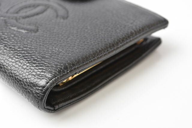 Chanel Chanel Chanel Caviar Skin Vintage Wallet Black Leather Short Wallet 2408m19-ch in Very Good Condition Size ONE SIZE - 14 Thumbnail