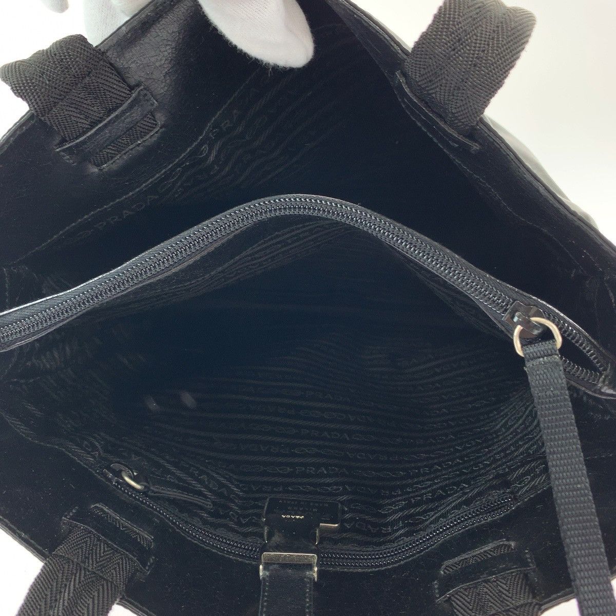 Prada Prada Prada Nylon Tessuto Black Tote Shoulder Bag Canvas Tote Bag 408572 in Very Good Condition Size ONE SIZE - 9 Thumbnail