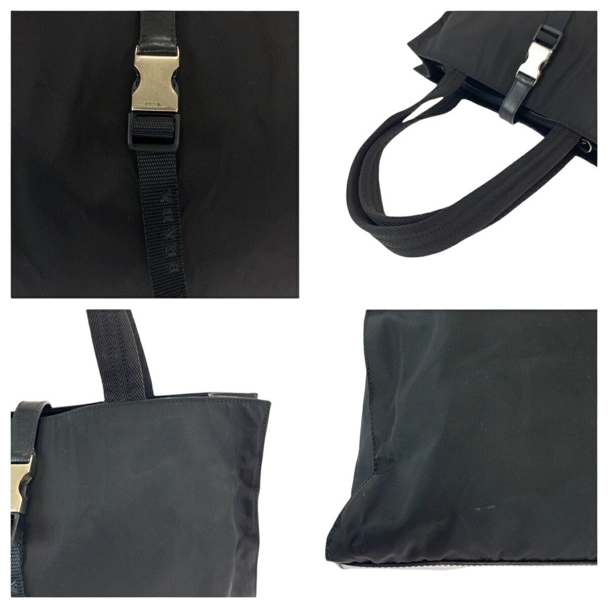 Prada Prada Prada Nylon Tessuto Black Tote Shoulder Bag Canvas Tote Bag 408572 in Very Good Condition Size ONE SIZE - 5 Thumbnail
