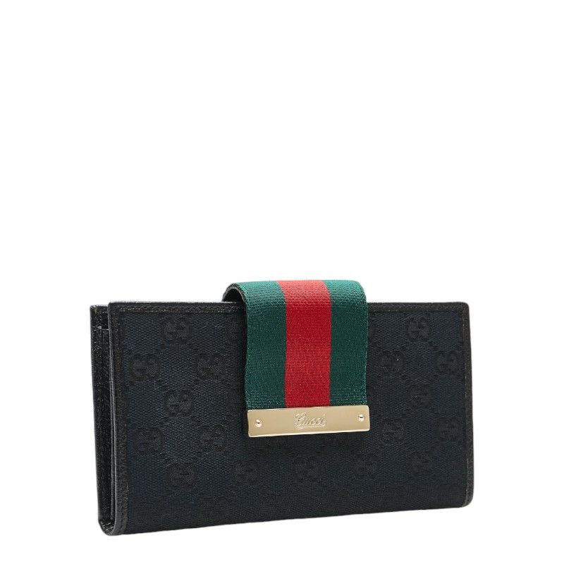 Gucci Gucci Gucci GG Canvas Leather Long Wallet 181668 Leather Long Wallet 181668 in Very Good Condition Size ONE SIZE - 2 Thumbnail