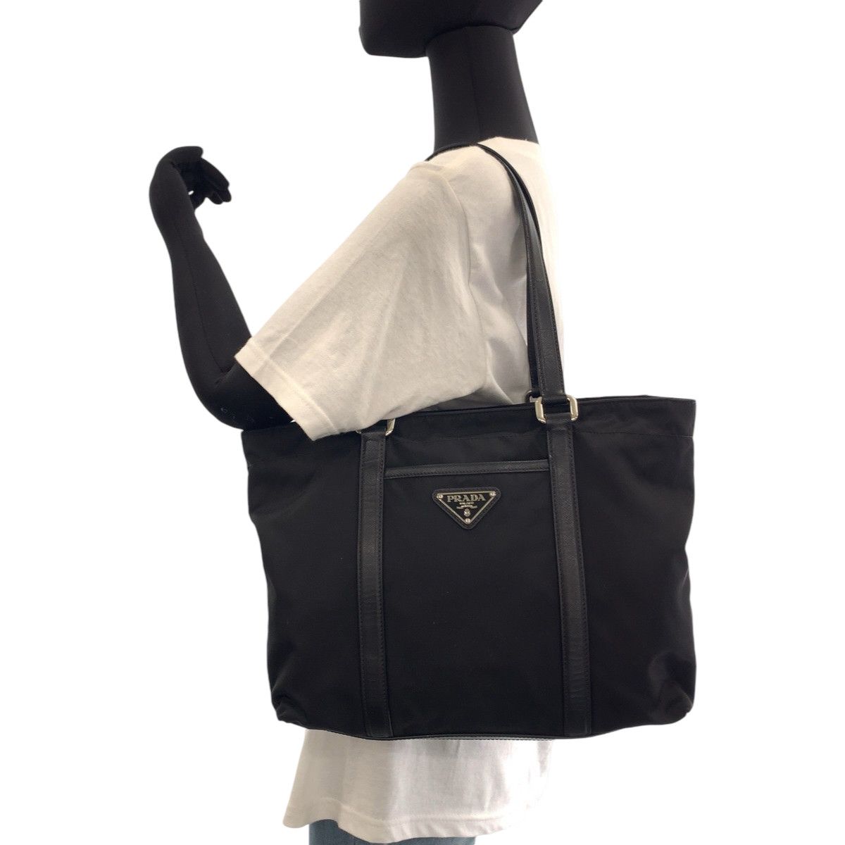 Prada Prada Prada Nylon Tessuto Logo Tote Bag Canvas Tote Bag BR2288 Size ONE SIZE - 7 Thumbnail