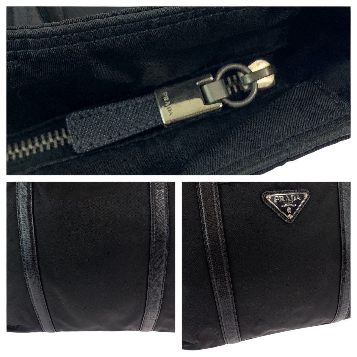 Prada Prada Prada Nylon Tessuto Logo Tote Bag Canvas Tote Bag BR2288 Size ONE SIZE - 6 Thumbnail