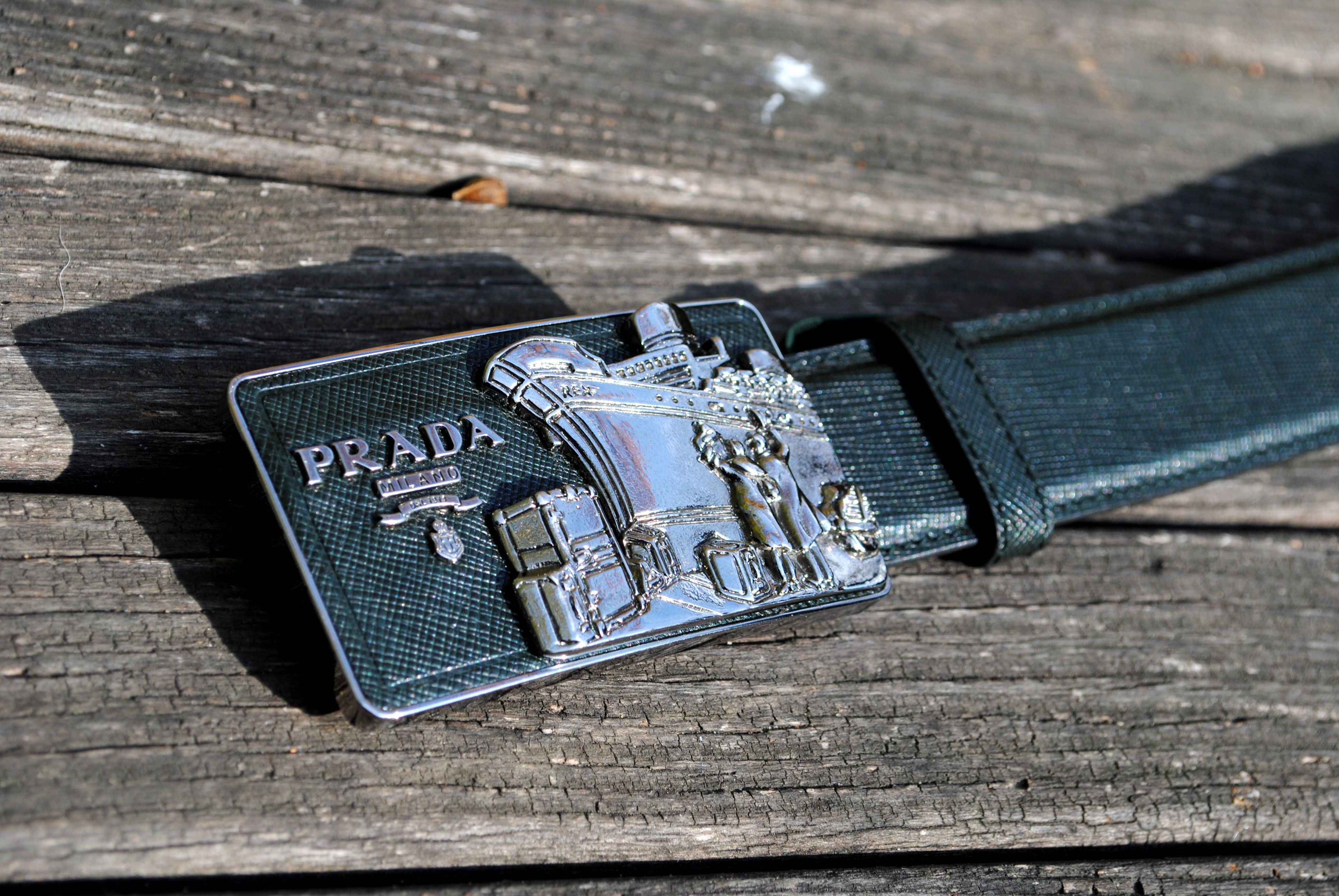 Prada Limited Edition Cruise Ship Buckle Saffiano Belt | Grailed