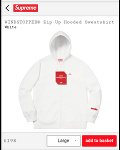 Supreme Windstopper Zip Up Hoodie | Grailed