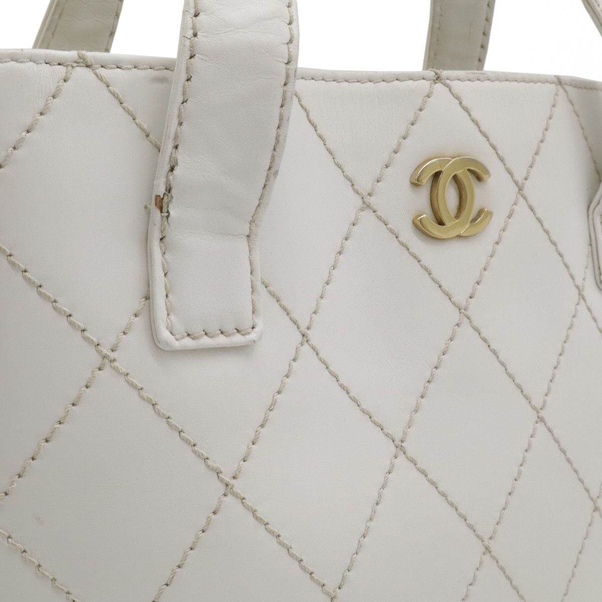 Chanel Chanel Chanel Wild Stitch Coco Mark Leather Tote Bag Leather Tote Bag A18126 in Very Good Condition Size ONE SIZE - 8 Thumbnail