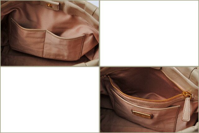 Miu Miu Miu Miu Miu Miu VITELLO LUX Leather 2way Shoulder Tote Bag Beige Leather Tote Bag miu-17-014 in Excellent Condition Size ONE SIZE - 5 Thumbnail