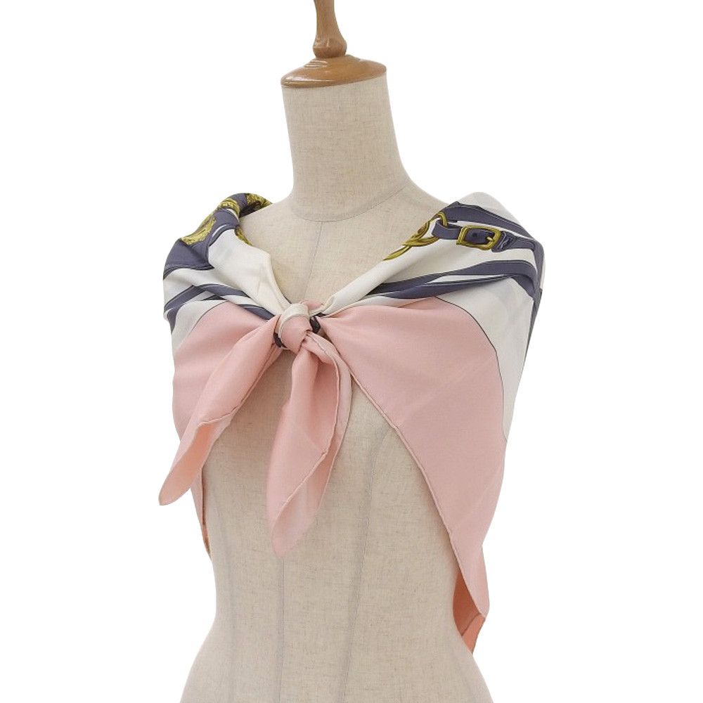 Hermes Hermes Hermes Silk Scarf 90cm Pink Multicolor Canvas Scarf in Excellent Condition Size ONE SIZE - 2 Thumbnail