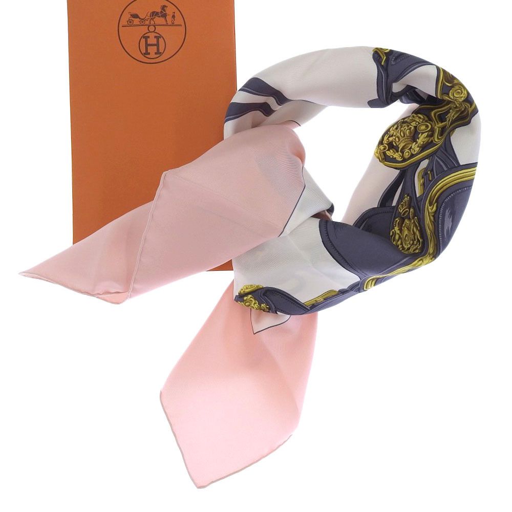 Hermes Hermes Hermes Silk Scarf 90cm Pink Multicolor Canvas Scarf in Excellent Condition Size ONE SIZE - 3 Thumbnail