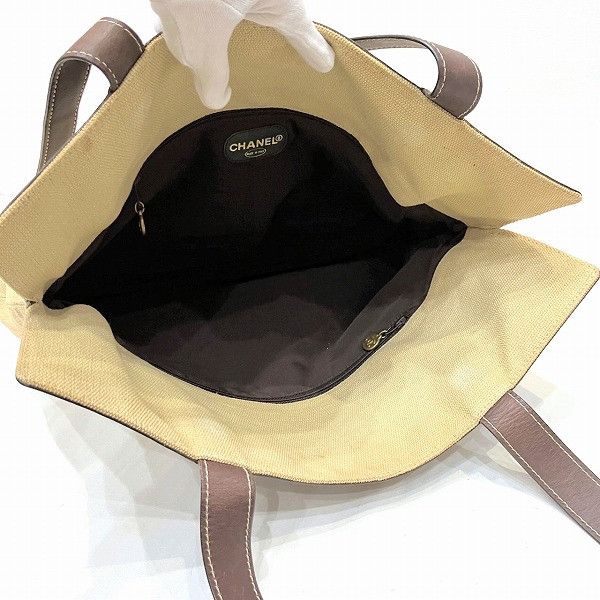 Chanel Chanel Chanel Coco Mark Linen Calf Tote Bag Canvas Tote Bag 5623132 in Good Condition Size ONE SIZE - 6 Thumbnail