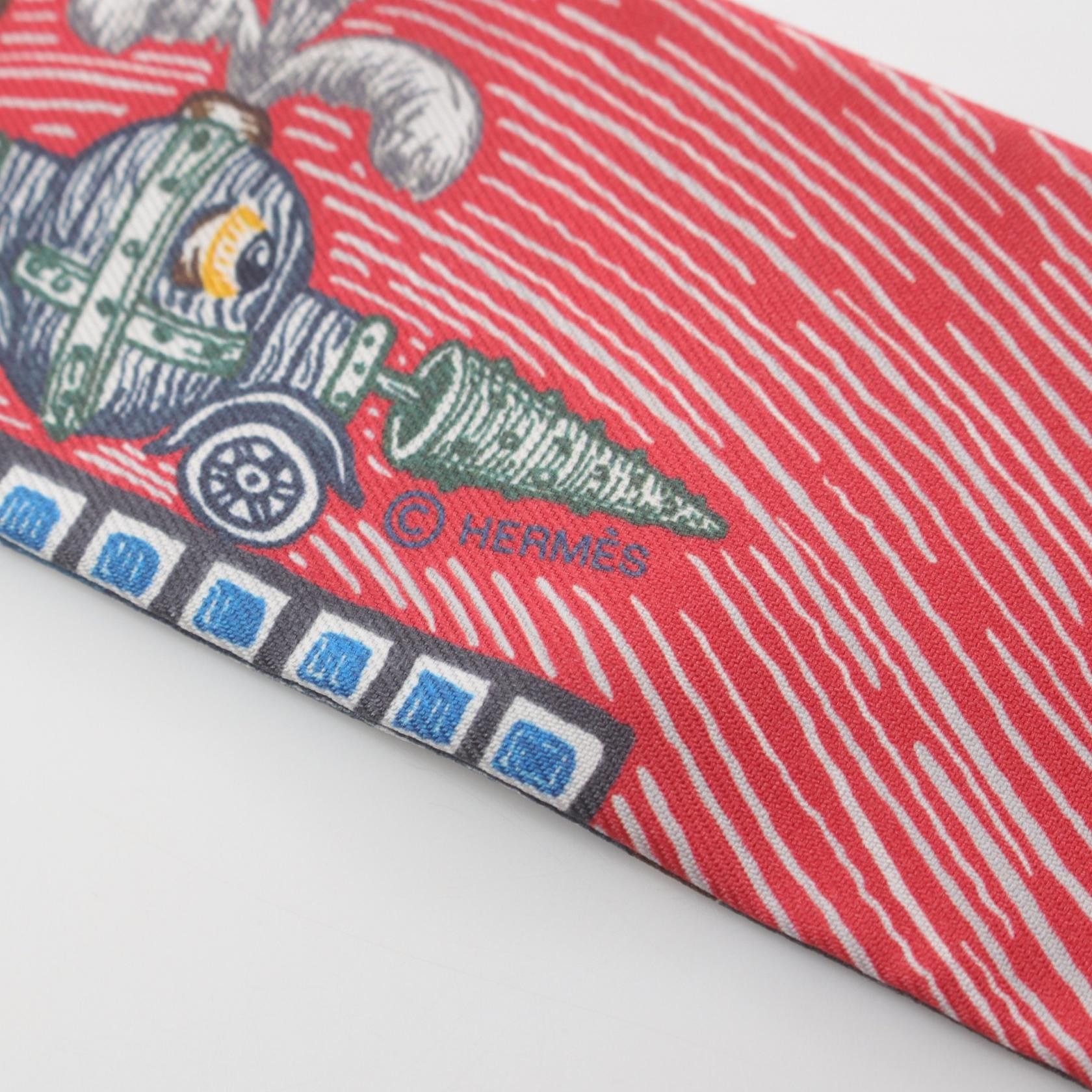 Hermes Hermes Super Silk Ques Twilly Silk Scarf Canvas Scarf H064011S in Excellent Condition Size ONE SIZE - 2 Thumbnail