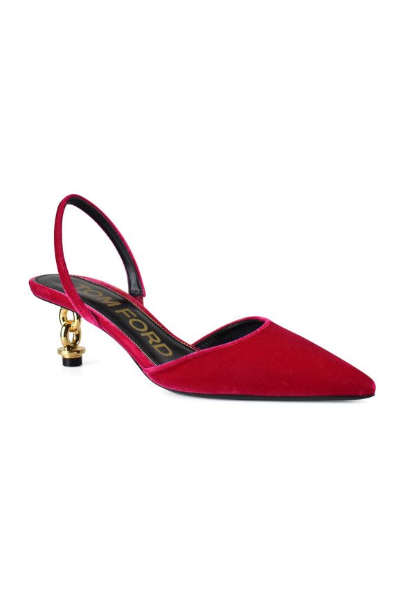 Tom Ford Velvet Chain Heel Slingback Size US 6 / IT 36 - 3 Thumbnail