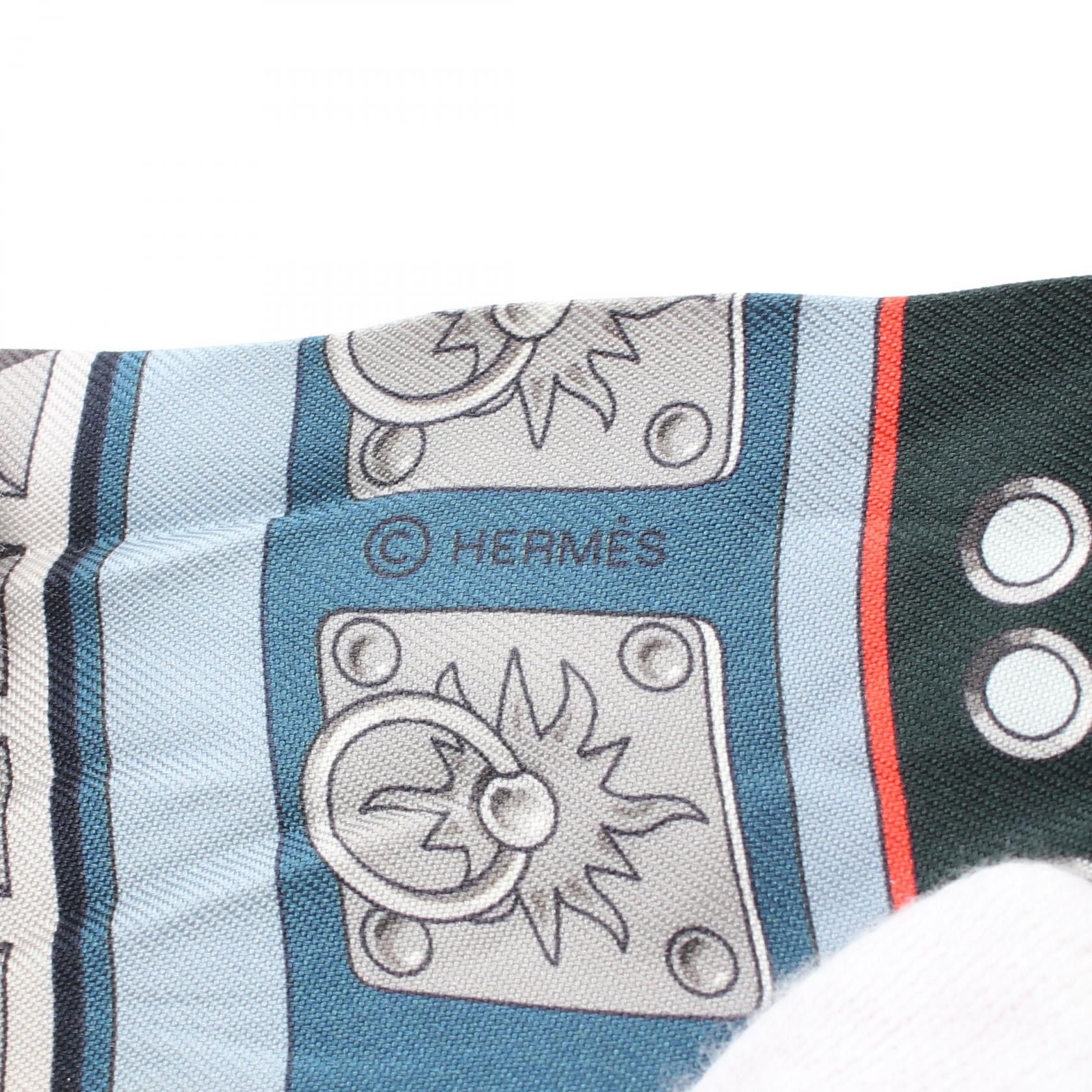 Hermes Hermes Colliers de Chiens Twilly Silk Scarf Canvas Scarf in Good Condition Size ONE SIZE - 2 Thumbnail
