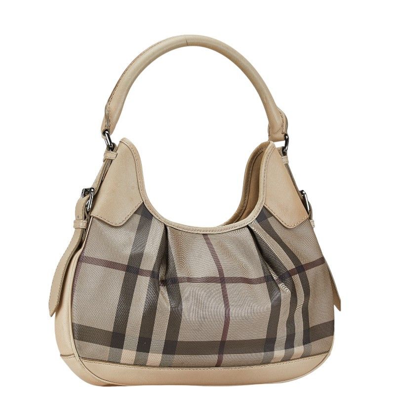 Burberry Burberry Burberry Check PVC Leather Handbag Canvas Handbag in Very Good Condition Size ONE SIZE - 2 Thumbnail