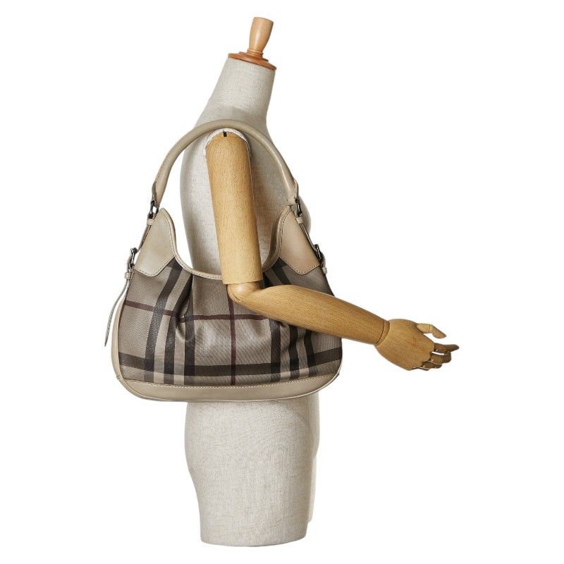Burberry Burberry Burberry Check PVC Leather Handbag Canvas Handbag in Very Good Condition Size ONE SIZE - 10 Thumbnail