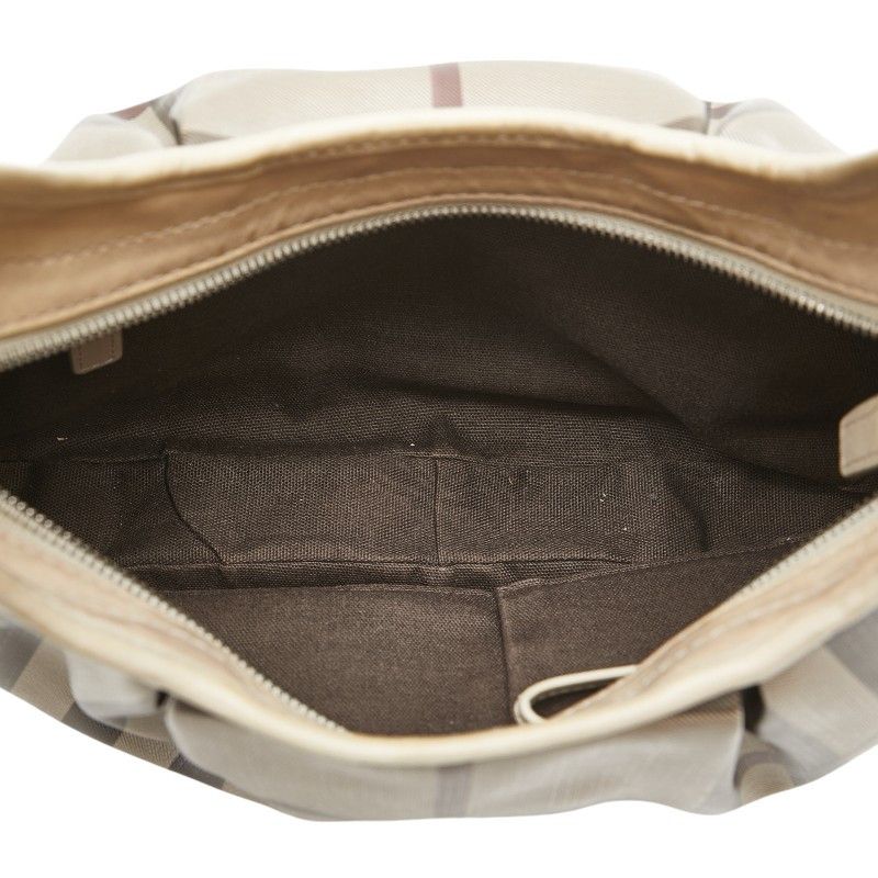Burberry Burberry Burberry Check PVC Leather Handbag Canvas Handbag in Very Good Condition Size ONE SIZE - 6 Thumbnail