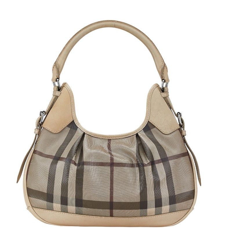 Burberry Burberry Burberry Check PVC Leather Handbag Canvas Handbag in Very Good Condition Size ONE SIZE - 3 Thumbnail