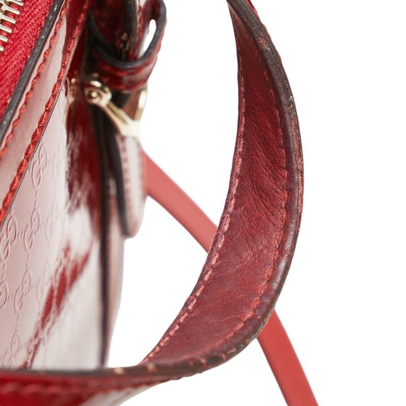 Gucci Gucci Gucci Micro GG 2WAY Handbag Shoulder Bag Red Leather Handbag 309617 in Very Good Condition Size ONE SIZE - 6 Thumbnail