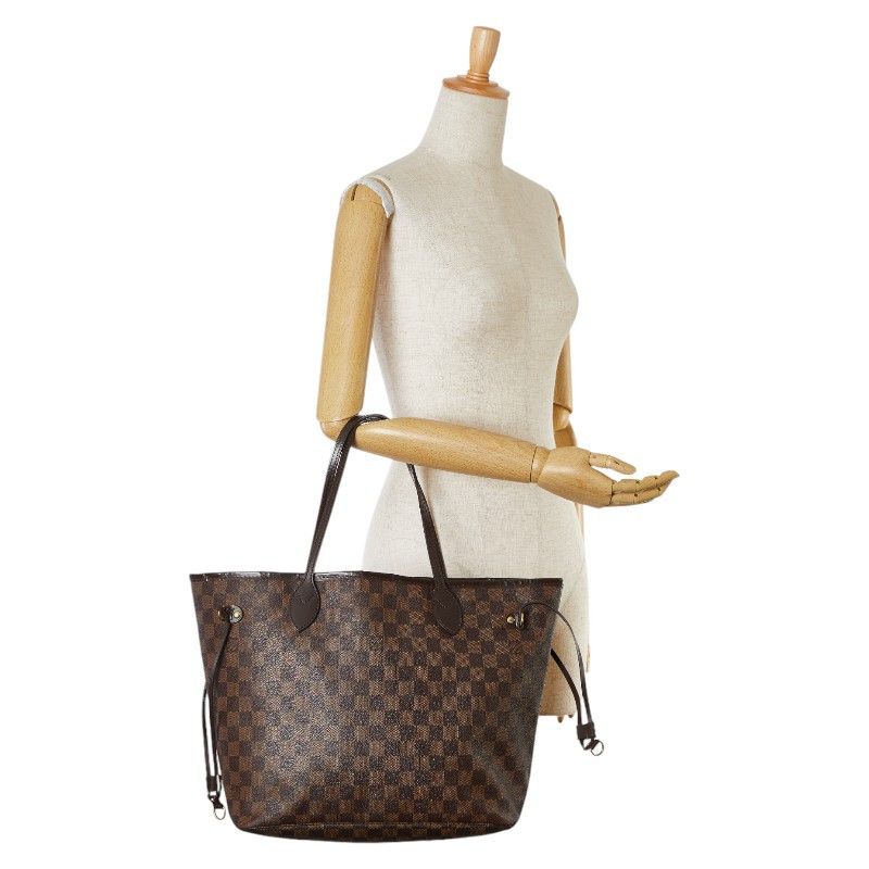 Louis Vuitton Louis Vuitton Louis Vuitton Damier Neverfull MM Tote Bag Brown Canvas Tote Bag N41358 in Very Good Condition Size ONE SIZE - 12 Thumbnail