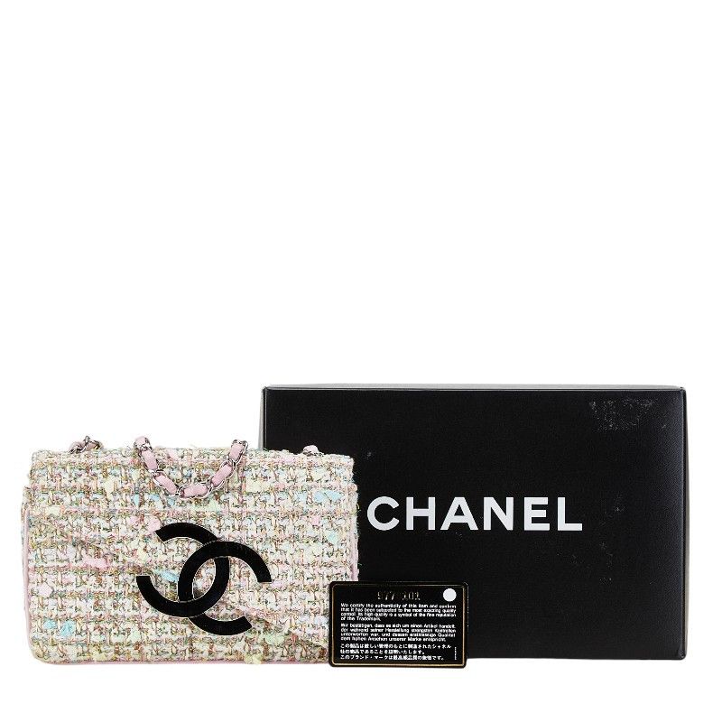 Chanel Chanel Chanel Tweed Leather Mini Handbag Canvas Handbag in Very Good Condition Size ONE SIZE - 9 Thumbnail