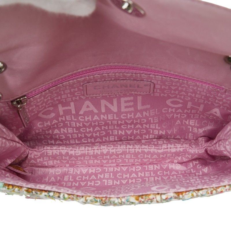 Chanel Chanel Chanel Tweed Leather Mini Handbag Canvas Handbag in Very Good Condition Size ONE SIZE - 5 Thumbnail