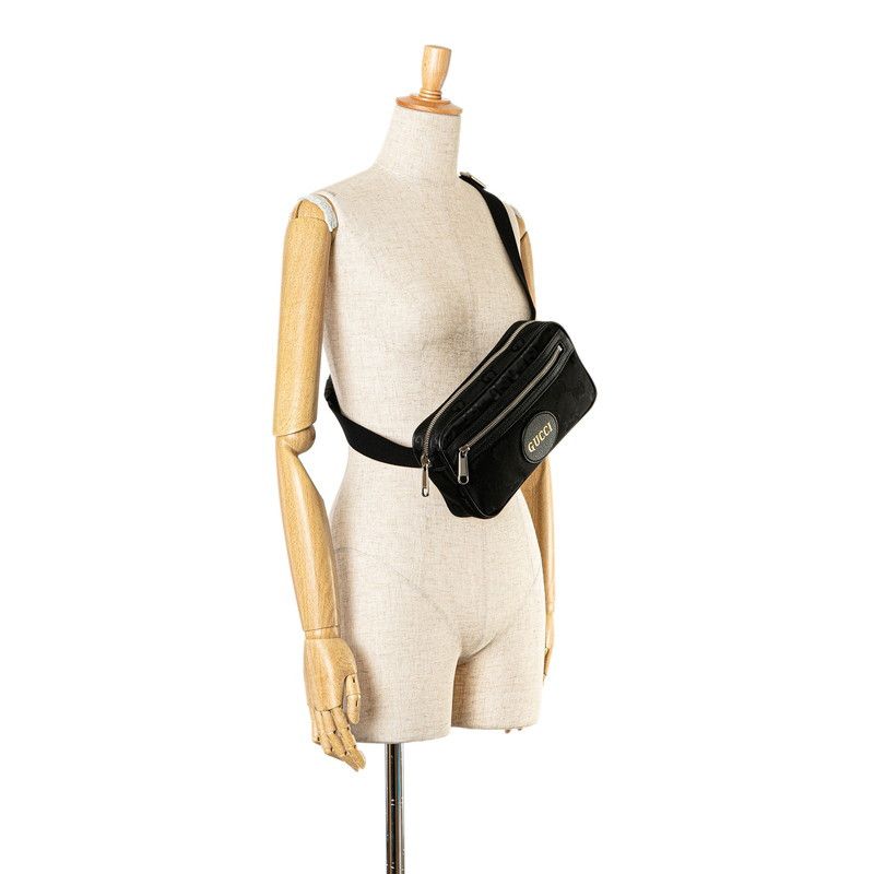 Gucci Gucci Gucci Nylon Leather Waist Bag 631341 Canvas Belt Bag 631341 in Great Condition Size ONE SIZE - 7 Thumbnail