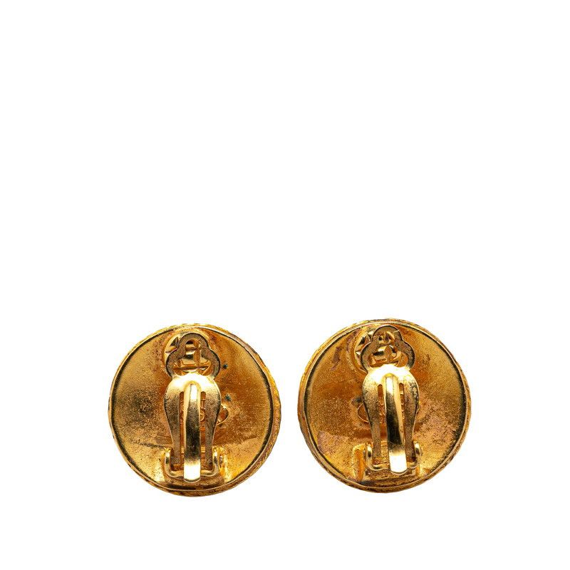 Chanel Chanel Chanel Vintage Coco Mark Round Earrings Gold Metal Earrings 94A in Very Good Condition Size ONE SIZE - 2 Thumbnail