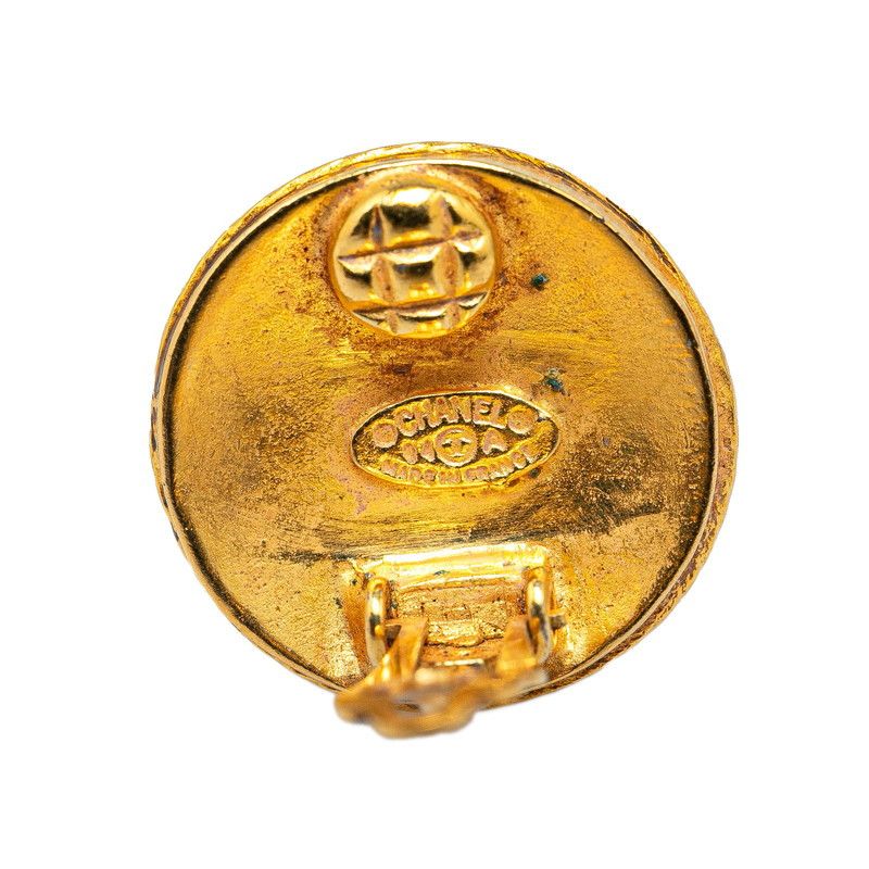 Chanel Chanel Chanel Vintage Coco Mark Round Earrings Gold Metal Earrings 94A in Very Good Condition Size ONE SIZE - 3 Thumbnail