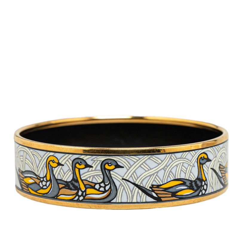 Hermes Hermes Hermes Enamel GM Bird Duck Motif Bangle Metal Bangle in Great Condition Size ONE SIZE - 3 Thumbnail