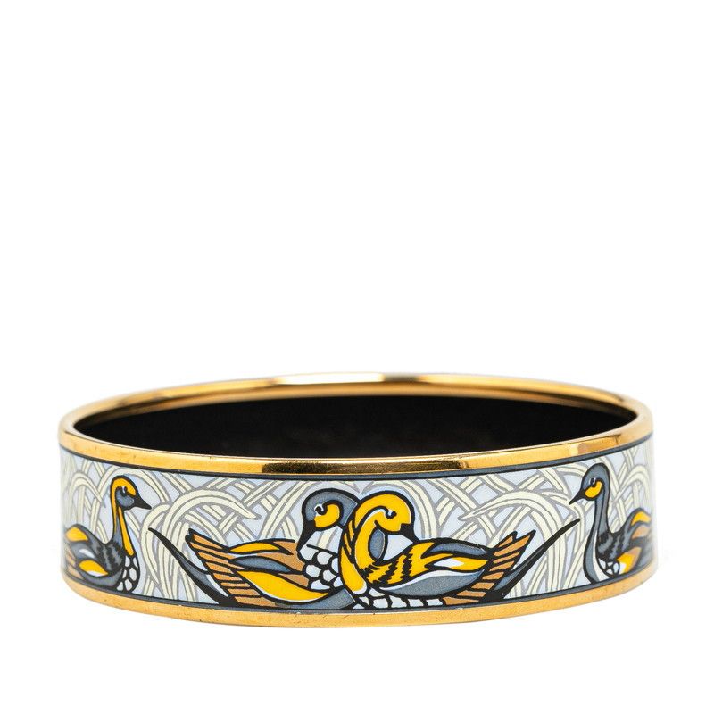 Hermes Hermes Hermes Enamel GM Bird Duck Motif Bangle Metal Bangle in Great Condition Size ONE SIZE - 2 Thumbnail