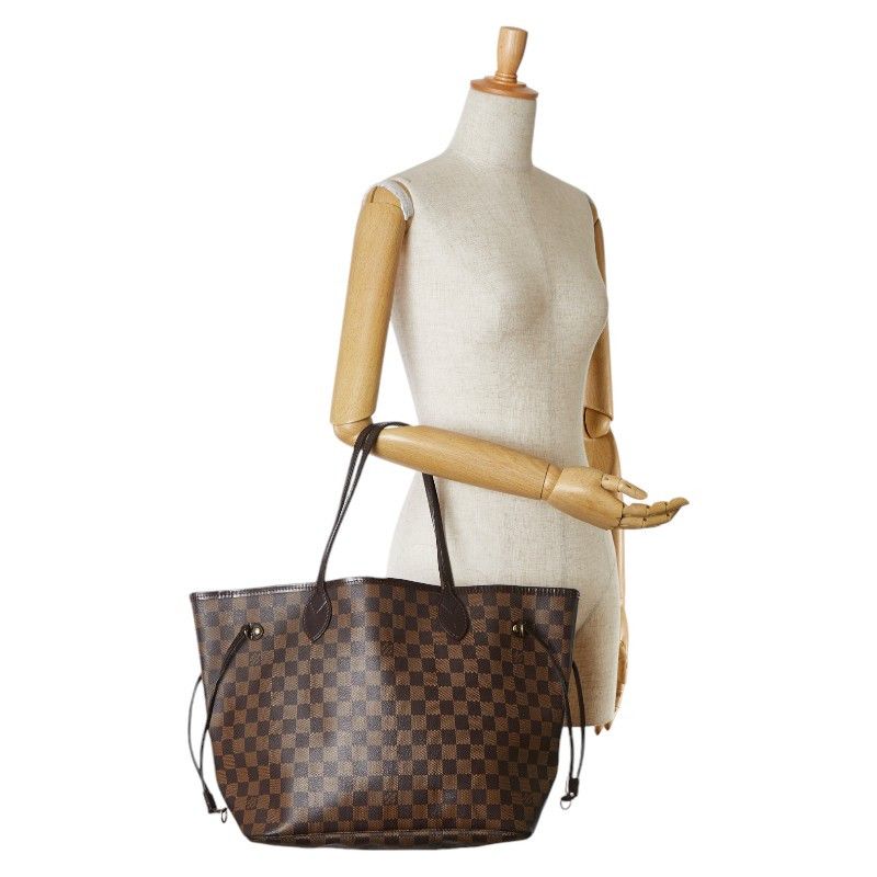 Louis Vuitton Louis Vuitton Louis Vuitton Damier Neverfull MM Tote Bag Brown Canvas Tote Bag N51105 in Very Good Condition Size ONE SIZE - 10 Thumbnail