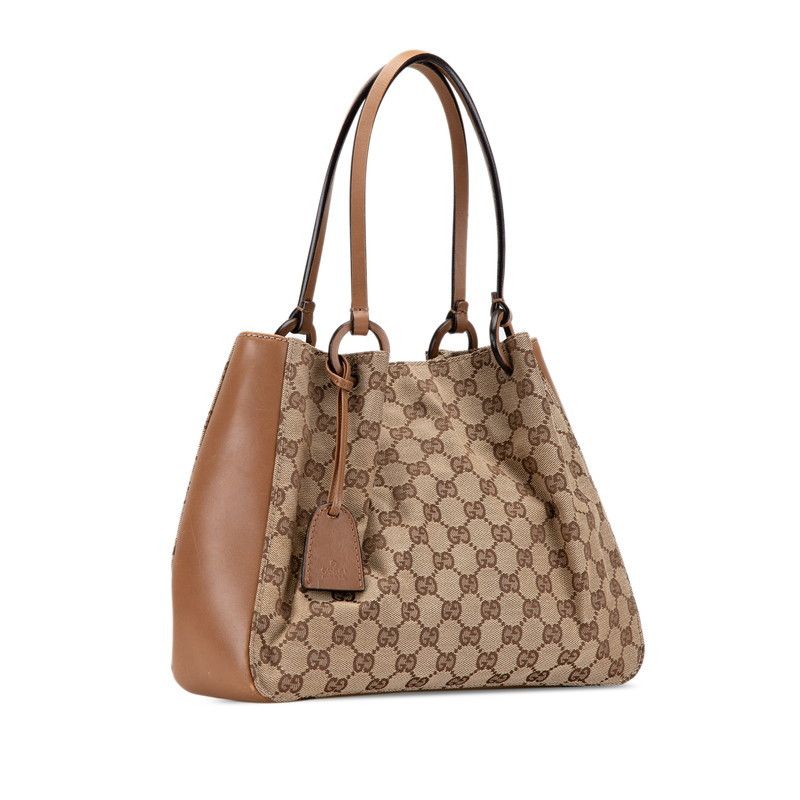 Gucci Gucci Gucci GG Canvas Leather Handbag 101919 Canvas Handbag 101919 in Very Good Condition Size ONE SIZE - 2 Thumbnail