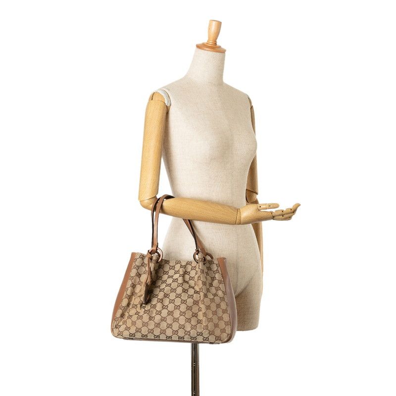 Gucci Gucci Gucci GG Canvas Leather Handbag 101919 Canvas Handbag 101919 in Very Good Condition Size ONE SIZE - 12 Thumbnail