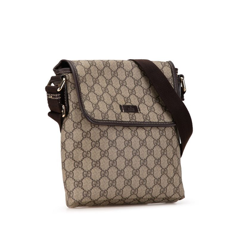 Gucci Gucci Gucci GG Supreme Shoulder Bag Beige Brown PVC Leather Canvas Crossbody Bag 223666 in Very Good Condition Size ONE SIZE - 2 Thumbnail