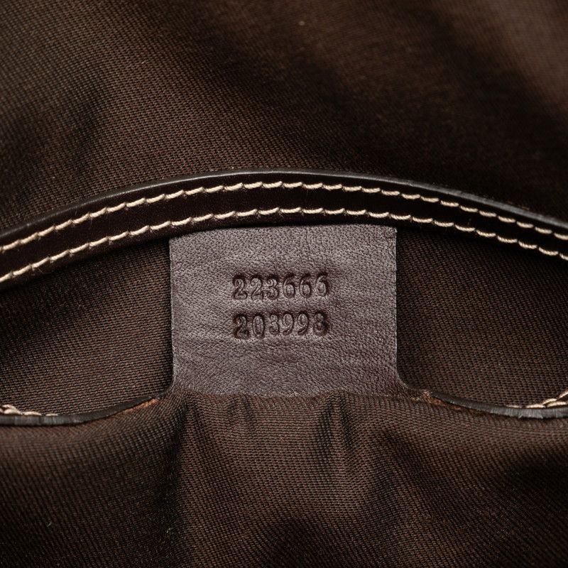 Gucci Gucci Gucci GG Supreme Shoulder Bag Beige Brown PVC Leather Canvas Crossbody Bag 223666 in Very Good Condition Size ONE SIZE - 7 Thumbnail
