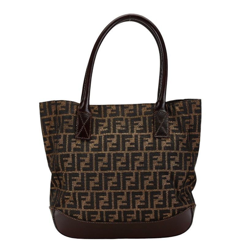 Fendi Fendi Fendi Zucca Canvas Leather Tote Bag Canvas Tote Bag in Very Good Condition Size ONE SIZE - 3 Thumbnail