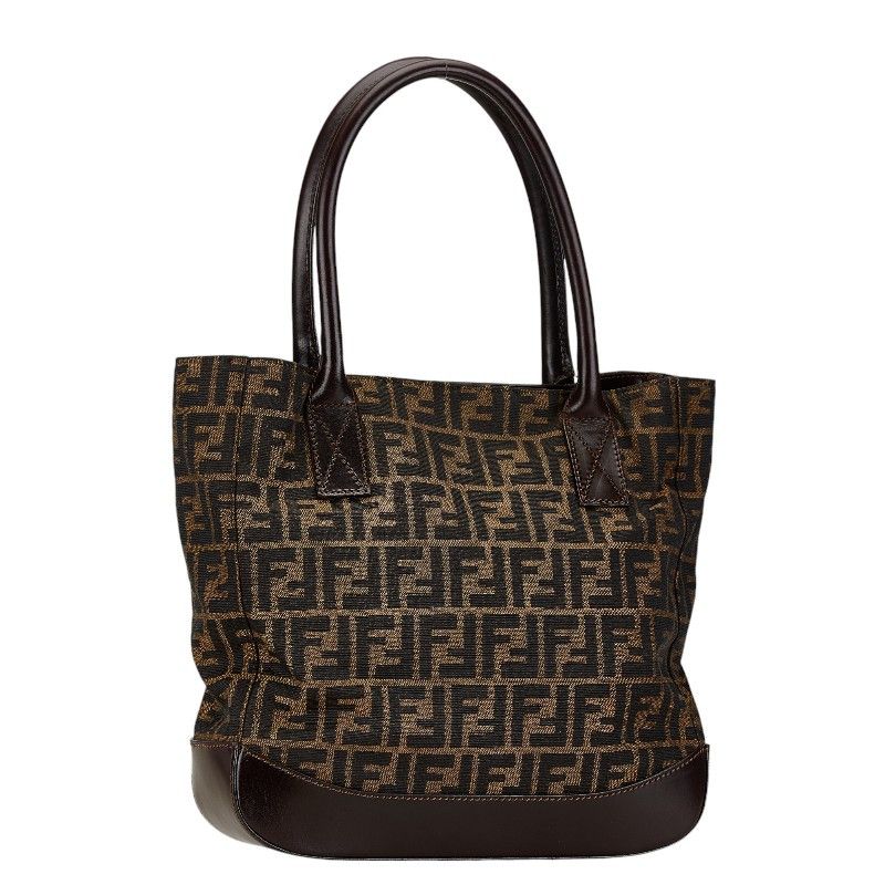 Fendi Fendi Fendi Zucca Canvas Leather Tote Bag Canvas Tote Bag in Very Good Condition Size ONE SIZE - 2 Thumbnail