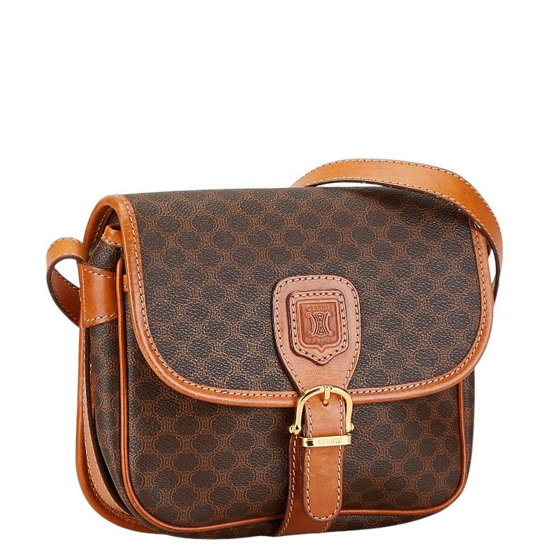 Celine Celine Celine Macadam Brown PVC Leather Shoulder Bag Canvas Crossbody Bag in Very Good Condition Size ONE SIZE - 2 Thumbnail