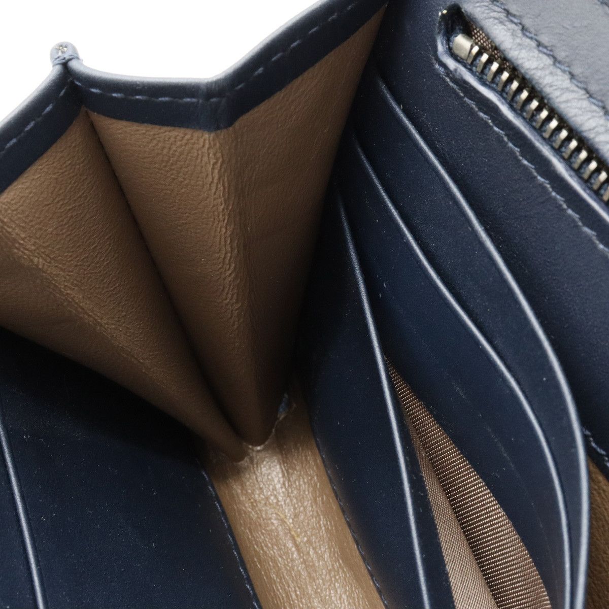 Bottega Veneta Bottega Veneta Bottega Veneta Intrecciato Leather Wallet Navy Leather Long Wallet 518389 in Great Condition Size ONE SIZE - 7 Thumbnail