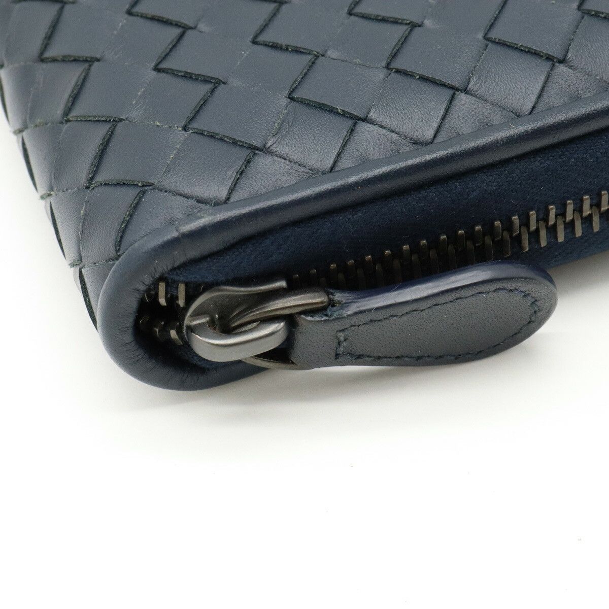 Bottega Veneta Bottega Veneta Bottega Veneta Intrecciato Leather Wallet Navy Leather Long Wallet 518389 in Great Condition Size ONE SIZE - 4 Thumbnail