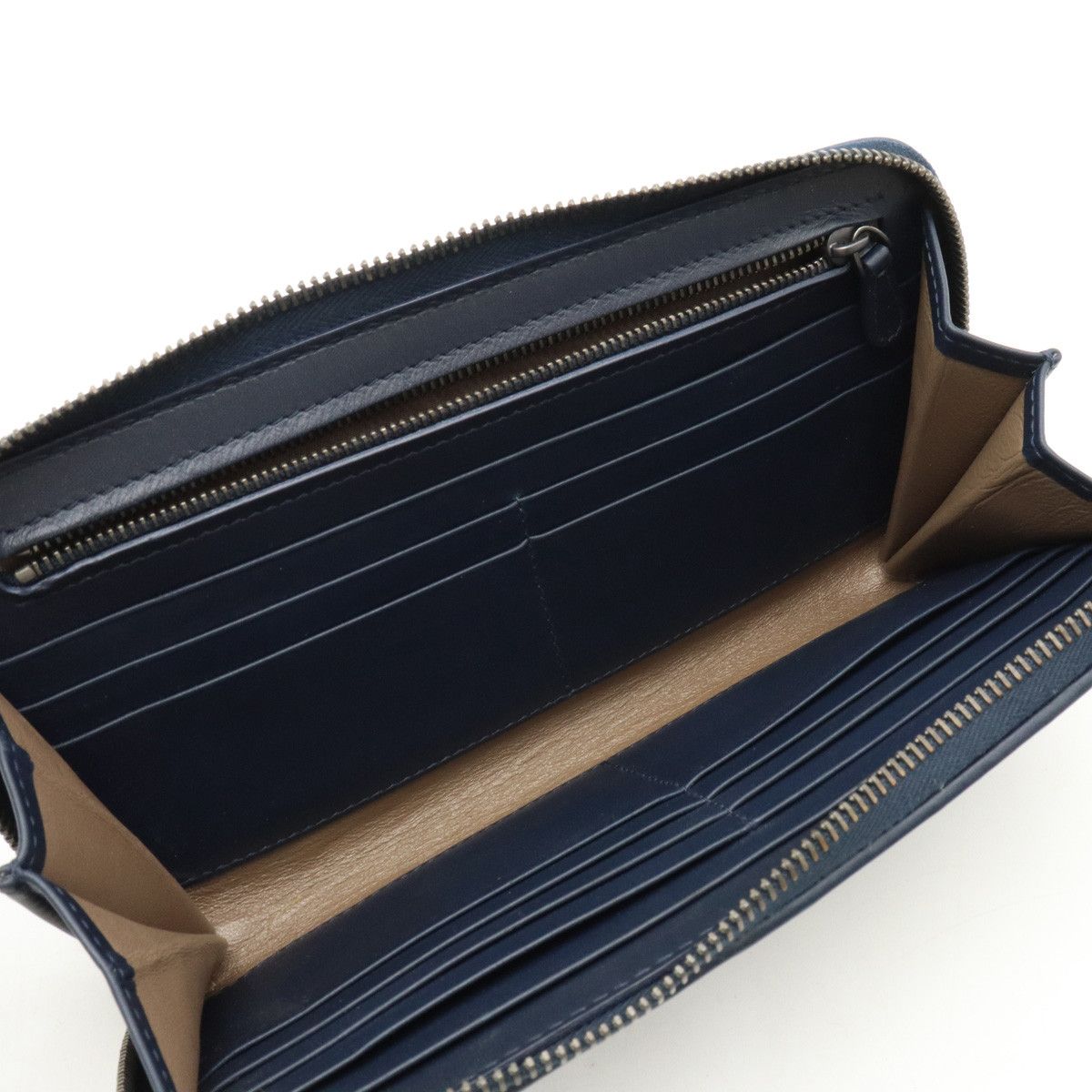 Bottega Veneta Bottega Veneta Bottega Veneta Intrecciato Leather Wallet Navy Leather Long Wallet 518389 in Great Condition Size ONE SIZE - 5 Thumbnail