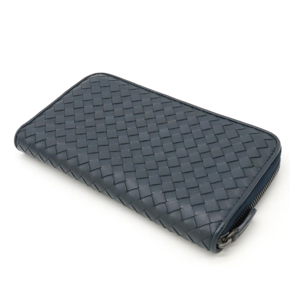 Bottega Veneta Bottega Veneta Bottega Veneta Intrecciato Leather Wallet Navy Leather Long Wallet 518389 in Great Condition Size ONE SIZE - 2 Thumbnail