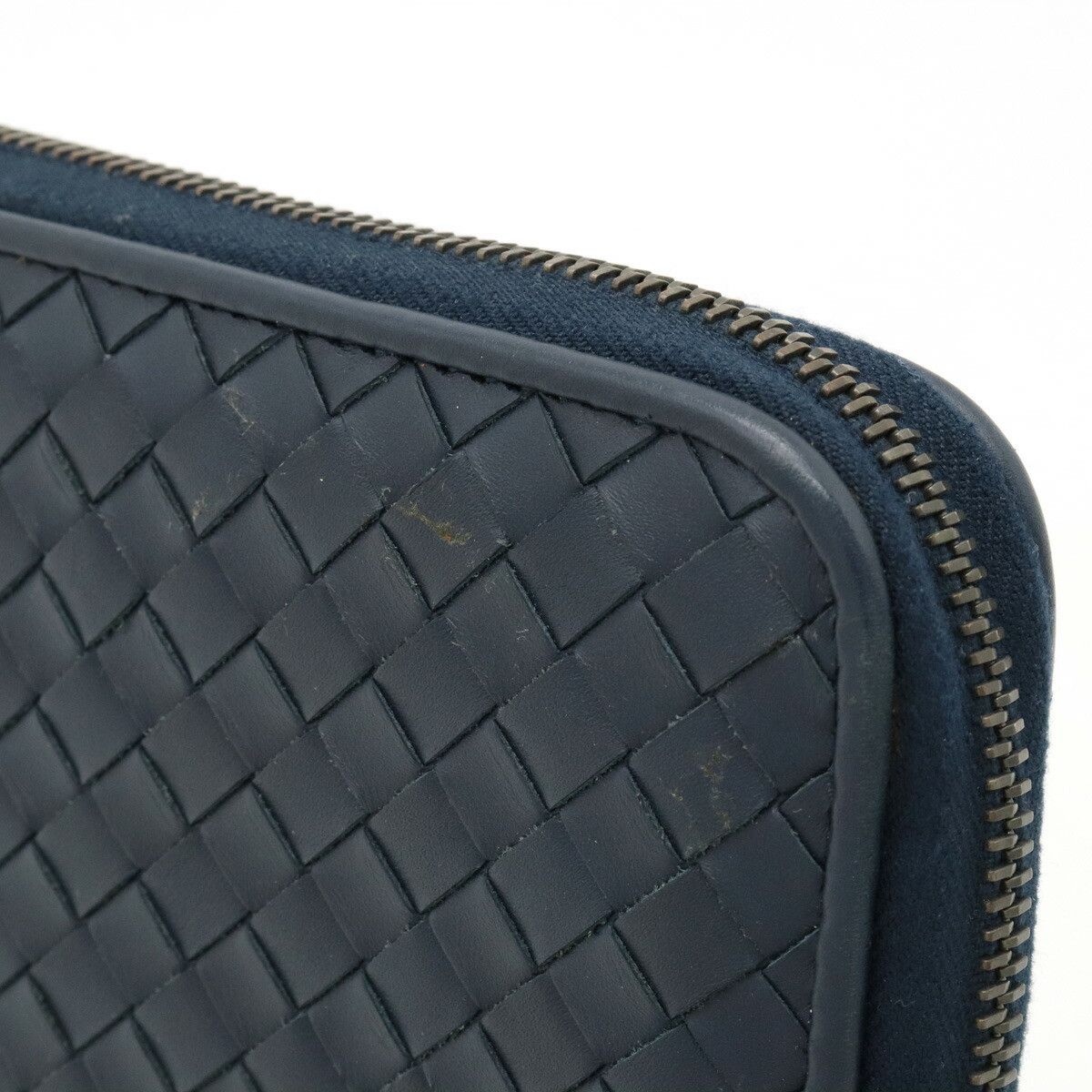Bottega Veneta Bottega Veneta Bottega Veneta Intrecciato Leather Wallet Navy Leather Long Wallet 518389 in Great Condition Size ONE SIZE - 8 Thumbnail