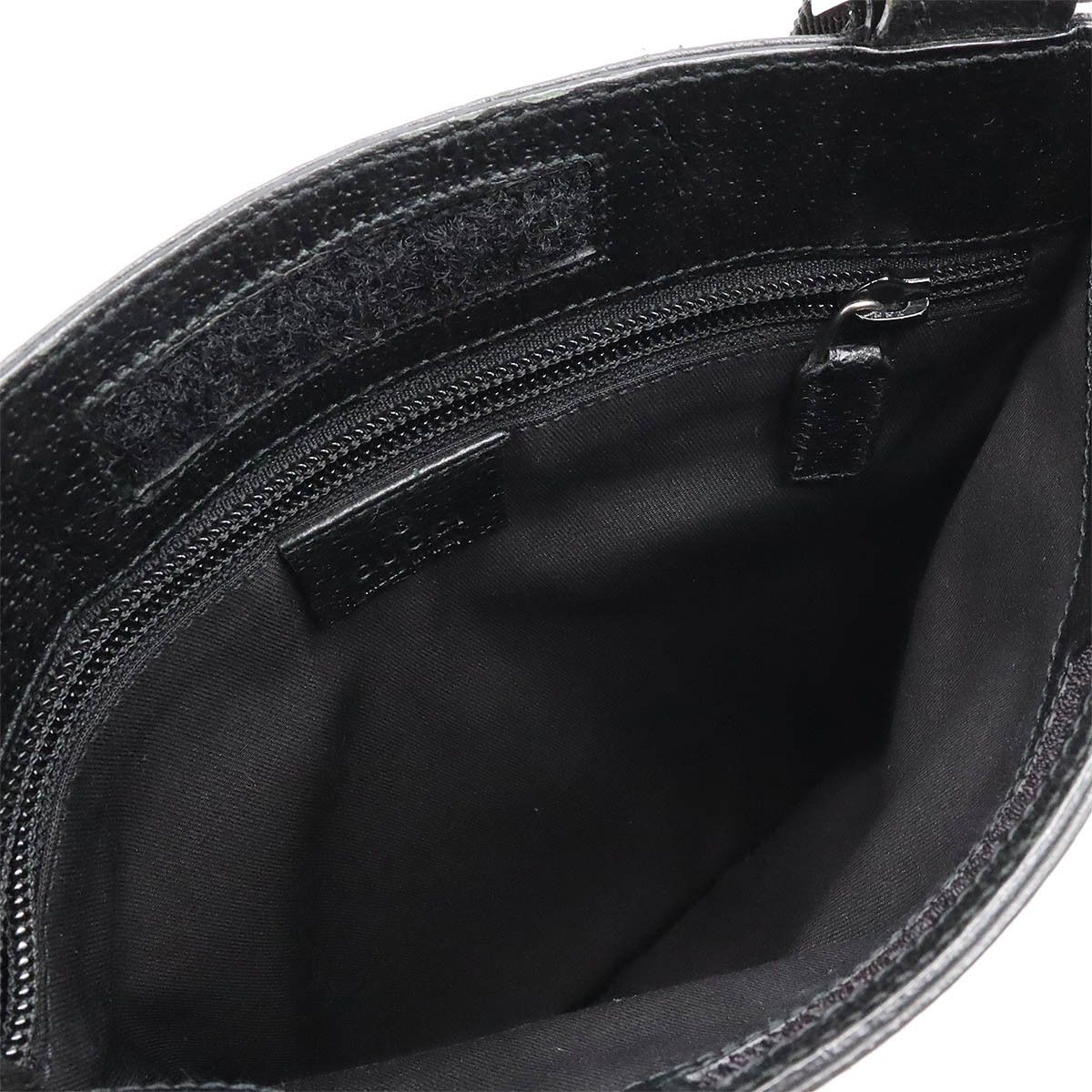Gucci Gucci Gucci GG Canvas Leather Shoulder Bag Black Canvas Crossbody Bag 27639 in Great Condition Size ONE SIZE - 5 Thumbnail