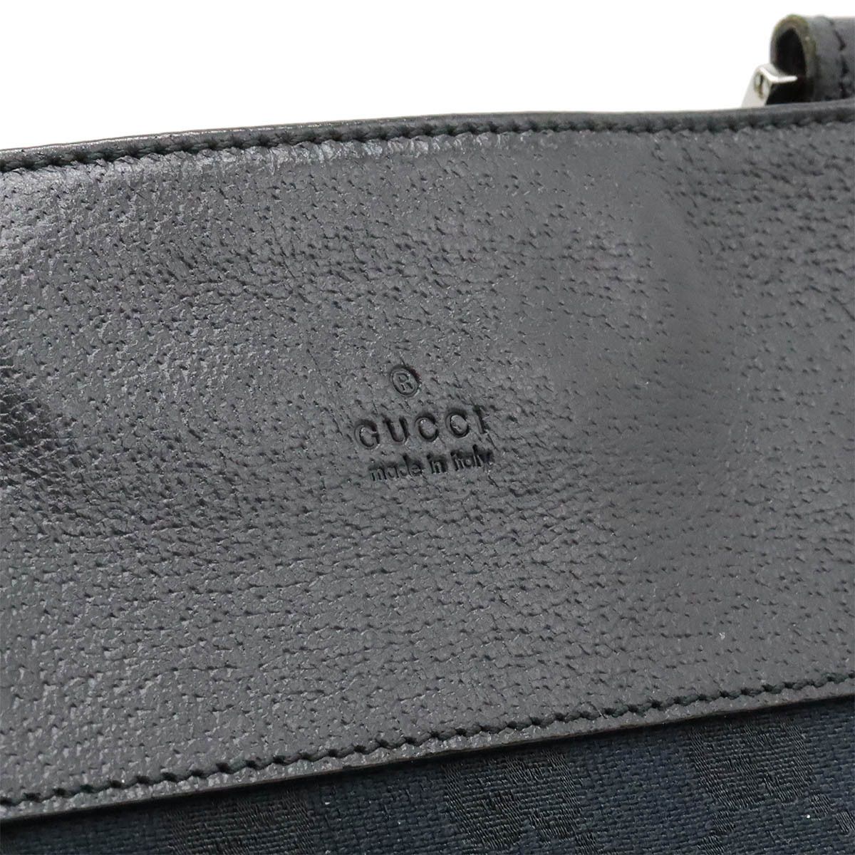 Gucci Gucci Gucci GG Canvas Leather Shoulder Bag Black Canvas Crossbody Bag 27639 in Great Condition Size ONE SIZE - 6 Thumbnail