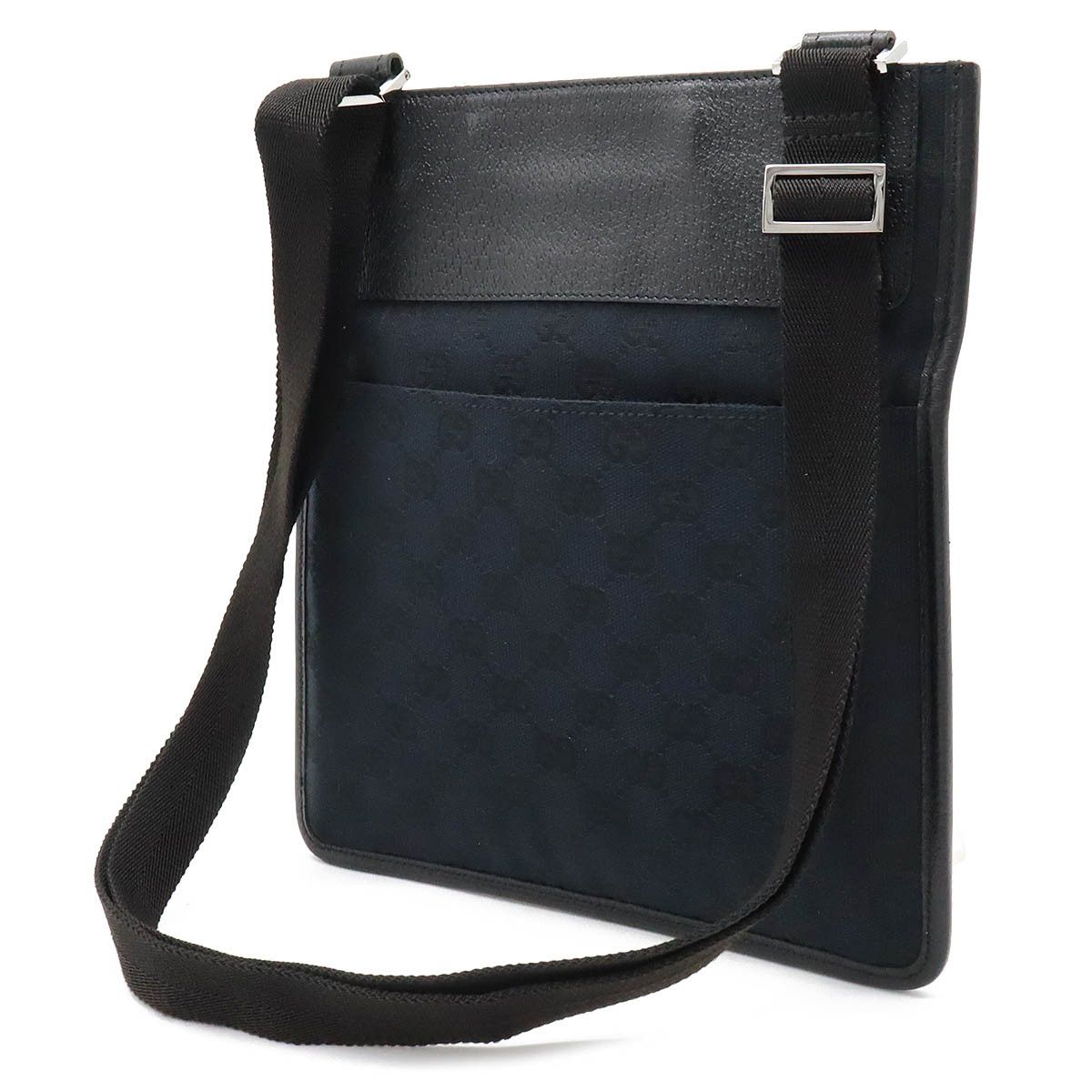 Gucci Gucci Gucci GG Canvas Leather Shoulder Bag Black Canvas Crossbody Bag 27639 in Great Condition Size ONE SIZE - 2 Thumbnail