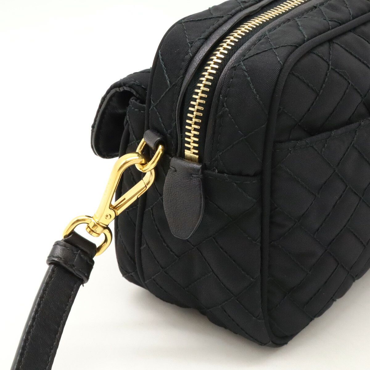 Prada Prada Prada Nylon Leather Shoulder Bag Black Canvas Crossbody Bag in Great Condition Size ONE SIZE - 4 Thumbnail