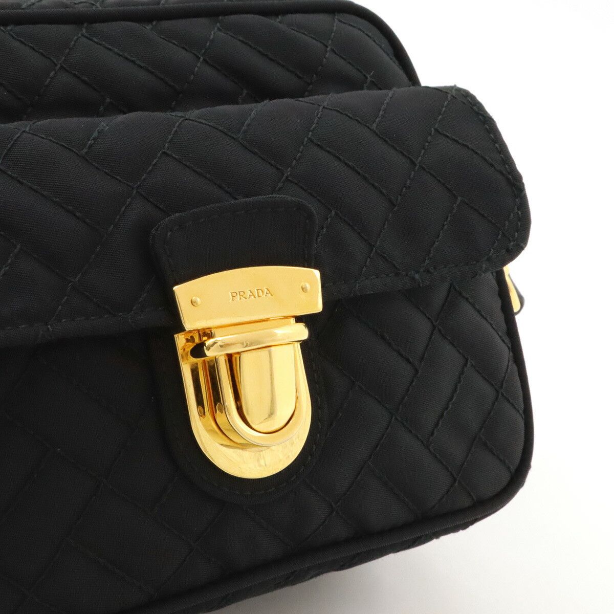 Prada Prada Prada Nylon Leather Shoulder Bag Black Canvas Crossbody Bag in Great Condition Size ONE SIZE - 9 Thumbnail